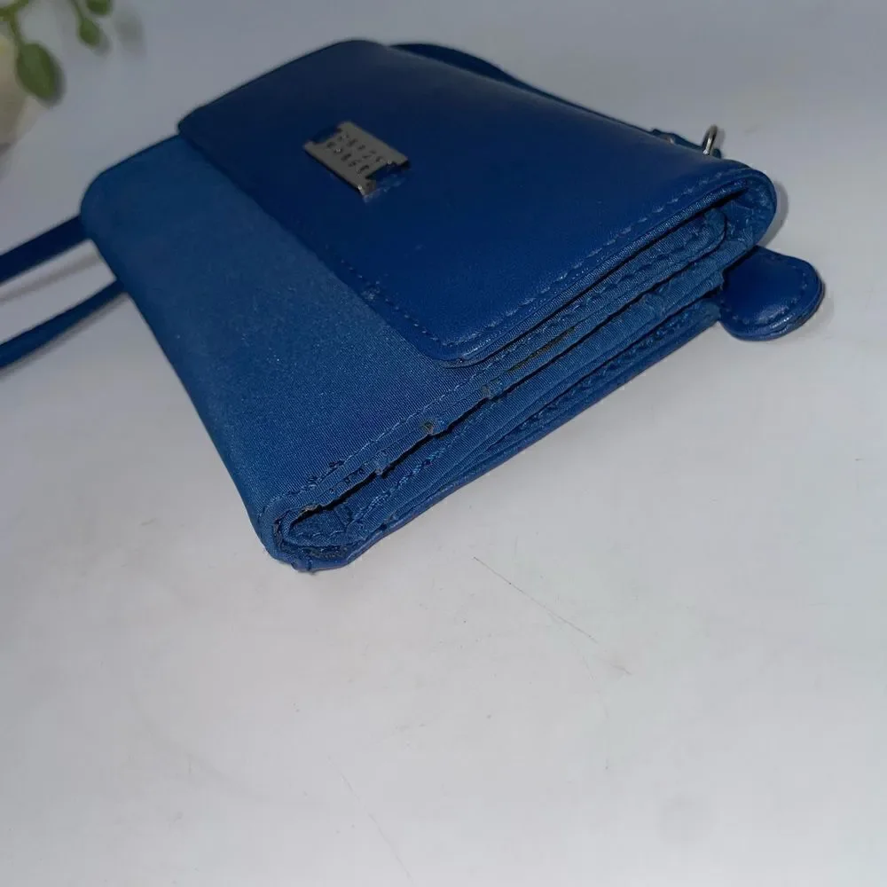Crazy Horse Wallet on a Strap Blue